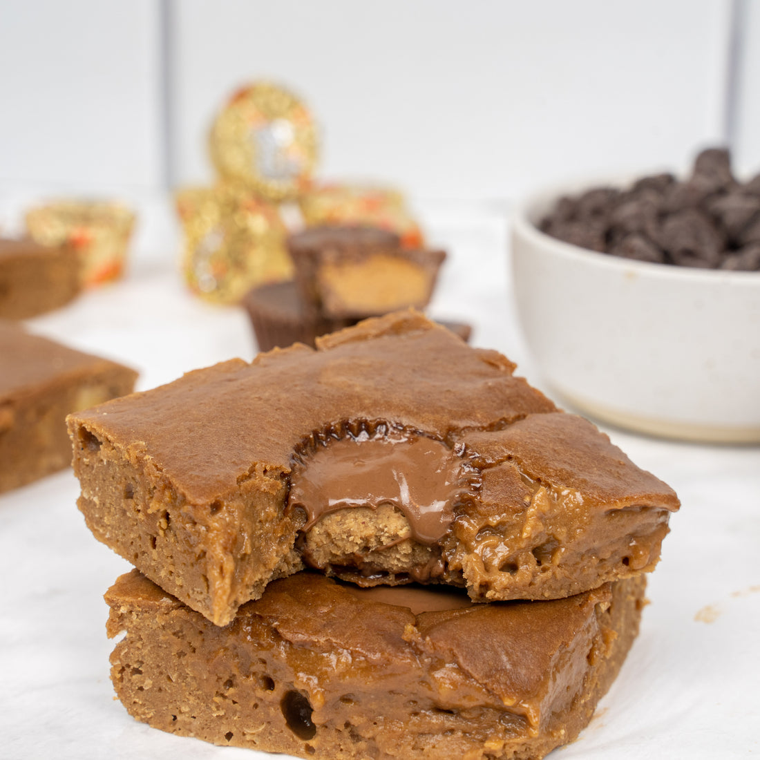 Reese's Peanut Butter Cup Protein Blondies