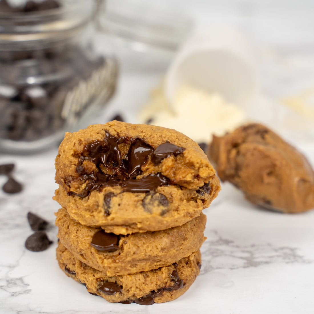 PB Chocolate Chip Protein Cookies